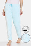 Zivame Fluffy Fur Knit Poly Pyjama - Baby Blue — thumbnail 1